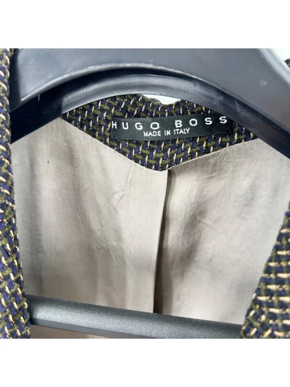 HUGO BOSS MEN'S ITALIAN MADE BLACK BLUE OLIVE BEIGE TWEED SPORT COAT BLAZER JKT